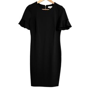 Calvin Klein Black Sheath Career Dress Size 8